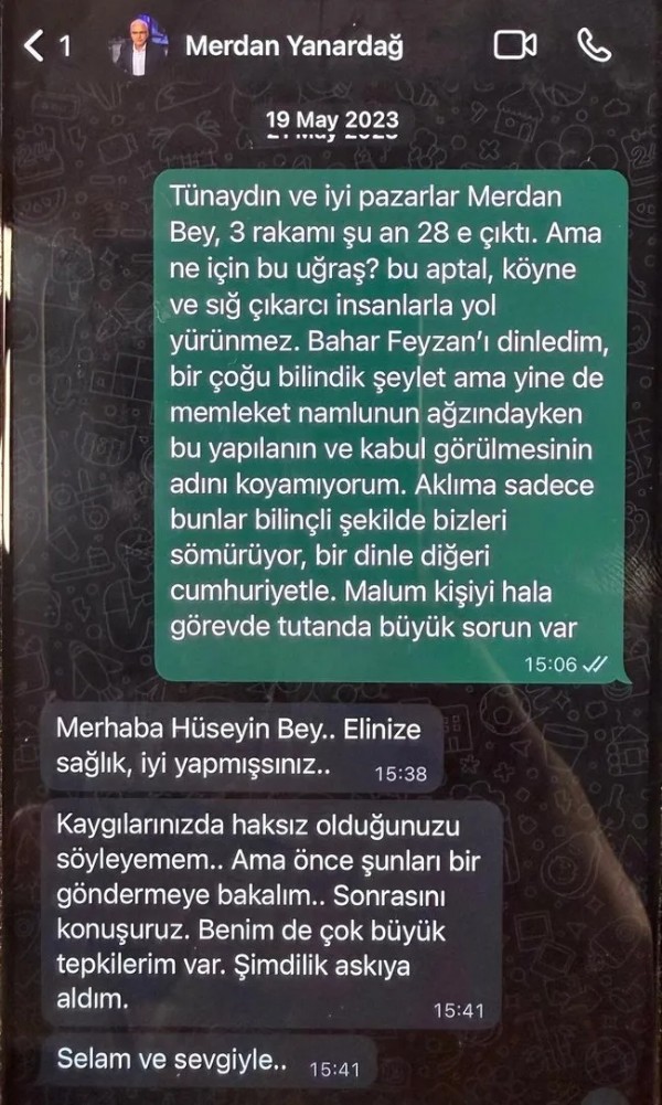 Hüseyin Gün’den Merdan Yanardağ’a talimat! Whatsapp mesajları ortaya çıktı!